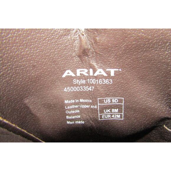 Ariat Mens Size 9 D Brown Leather Cowboy Western Boots main image 5